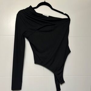 Black Off-Shoulder Bodysuit